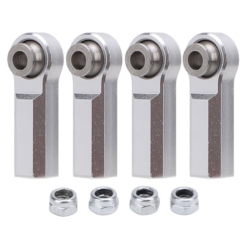 SPYMINNPOO 4PCS RC Link Rod End, 7,0 Mm Durchmesser M4 Gewinde RC Car Kugelgelenk 4 Gerade Metall Kugelgelenk Legierung für 1/10 Modellauto (Silver) von SPYMINNPOO