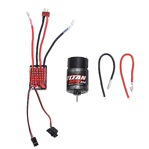 SPYMINNPOO 550 55 T Gebürstetes Motor, Hoher Leistung 55T Gebürstetem Motor 60A ESC -Set -Controller -Kombination für 1/10 RC -LKW -Auto Axial HSP Redcat HPI usw. von SPYMINNPOO