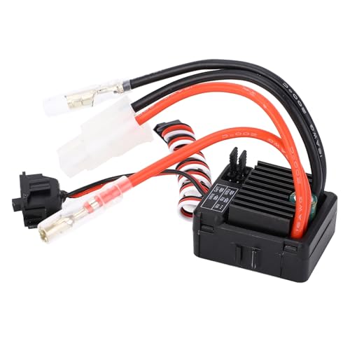 SPYMINNPOO 60A Brushed ESC, Elektrischer Geschwindigkeitsregler mit Starker Stromausdauer für 1/10 RC Cars Boote von SPYMINNPOO