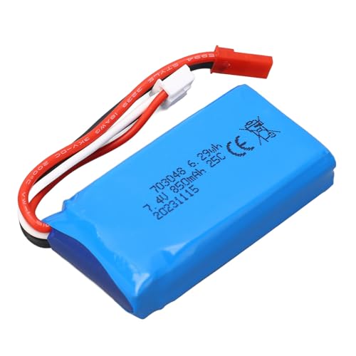 SPYMINNPOO 7,4 V 850 MAh Lithium -Batterie, Lipo -Batterie mit JST Red Plug -Austausch für V912V262V333353BQ202 RC -Modellflugzeug Flugzeuge von SPYMINNPOO