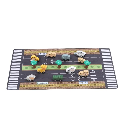 SPYMINNPOO Autoteppich-Spielmatte, Interaktive Straßenverkehrs-Teppich-Spielmatte, Ideal für die Schule zu Hause, Kunststoff, Gummi, Holz von SPYMINNPOO