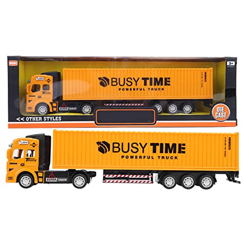 SPYMINNPOO Container LKW Spielzeug, 1: 48 Legierungs Container LKW Modell Spielzeug Kind Auto Spielzeug Fahrzeug(Gelb) von SPYMINNPOO