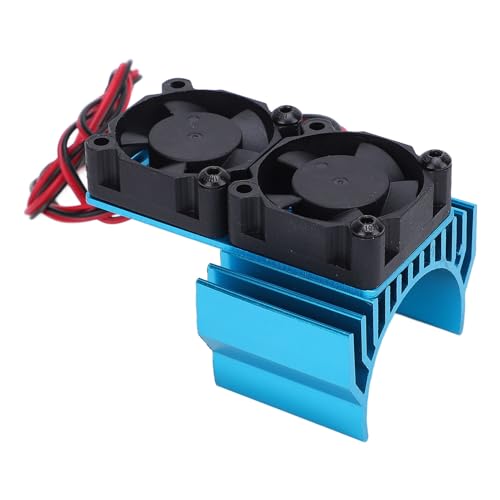 SPYMINNPOO ESC-Motor-Doppellüfter-Set, ESC-Kühllüfter und Motor-Doppellüfter-Set, für Slash 4x4, Rustler 4x4, Stampede 4x4, Hoss 4x4, Velineon VXL 3s (Blue) von SPYMINNPOO