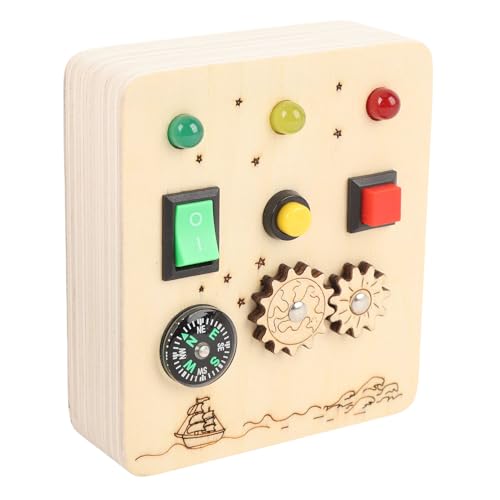 SPYMINNPOO Hölzerne Sensorische Brett Maple Holzlichtschalter Spielzeug mit Ausrüstungsrädern Rotgrüne Lichter Frühes Lernen Aktivität für 2 3 4 5 6 Jahre Alte SPYMINNPOO Hölzerne Sensorische Brett Maple Holzlichtschalter Spielzeug mit Ausrüstungsrädern Rotgrüne Lichter Frühes Lernen Aktivität für 2 3 4 5 6 Jahre Alte von SPYMINNPOO