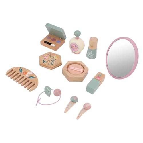 SPYMINNPOO Holz-Make-up-Spielzeugset, Schönheitssalon-Spielset für Mädchen ab 3+ mit Einem 11-teiligen Kompletten Kit, Spiegel- und Kammzubehör, Kompaktes Tragbares Design, Vertrauensaufbauaktivität, SPYMINNPOO Holz-Make-up-Spielzeugset, Schönheitssalon-Spielset für Mädchen ab 3+ mit Einem 11-teiligen Kompletten Kit, Spiegel- und Kammzubehör, Kompaktes Tragbares Design, Vertrauensaufbauaktivität, von SPYMINNPOO