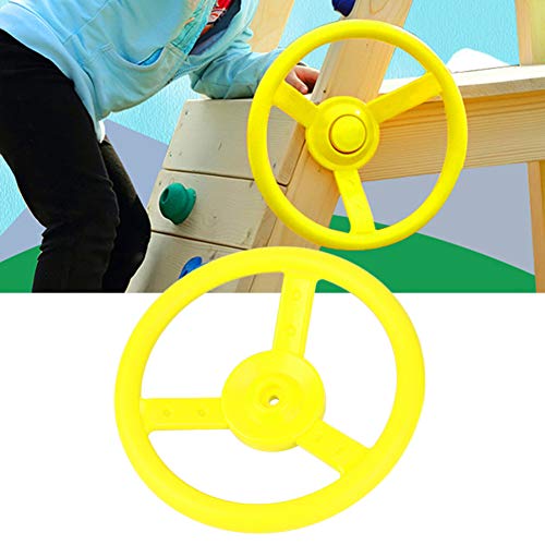 SPYMINNPOO Lenkrad-Spielzeug, Kunststoff-Piratenschiff-Rad-Schaukel-Set, Zubehör für Garten, Hinterhof, Outdoor-Spielzimmer, Baumhaus-Spielplatz (Yellow) von SPYMINNPOO