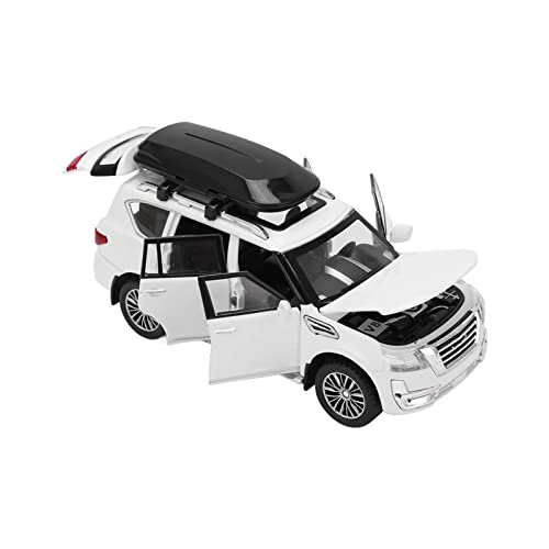 SPYMINNPOO Metall Auto Spielzeug 1/32, Diecast Modellauto mit Sound und Licht Pull Back Die Cast Metal Cars SUV Auto Spielzeug für Jungen und Mädchen ab 3 Jahren(Weiß) von SPYMINNPOO