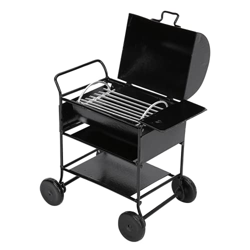 SPYMINNPOO Miniatur BBQ Rack, Maßstab 1:12 Puppenhaus Grill Puppenhaus Handwagen Küchensimulation Ornament von SPYMINNPOO