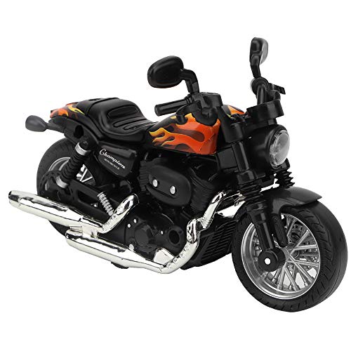 SPYMINNPOO Motorrad-Modellspielzeug, Legierungs-Motorrad-Modellspielzeug mit Leichter Musik, Exquisite Verarbeitung, Schwarz/Weiß, für (Black) von SPYMINNPOO