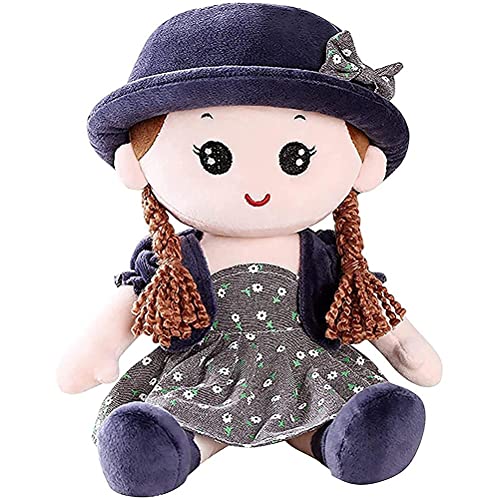 SPYMINNPOO Prinzessinnen-Puppenspielzeug Ragdoll, Weich Gefüllte Plüschpuppe, Höhe 35 cm, für Kinderzimmerdekoration, mit Kurzer Plüschfüllung (Blue) von SPYMINNPOO