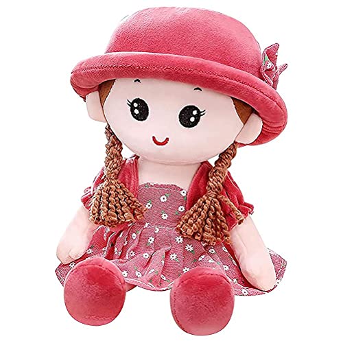 SPYMINNPOO Prinzessinnen-Puppenspielzeug Ragdoll, Weich Gefüllte Plüschpuppe, Höhe 35 cm, für Kinderzimmerdekoration, mit Kurzer Plüschfüllung (red) von SPYMINNPOO