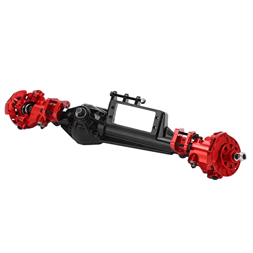 SPYMINNPOO RC -Auto Metall Komplett Vordere Achse, RC Complete Frontachse Upgrade -Teile für Axiale RBX10 RYFT 1/10 RC -Auto (Schwarz Rot) von SPYMINNPOO