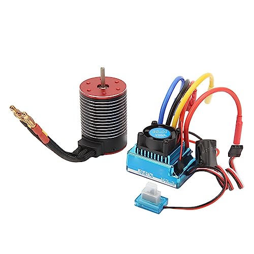 SPYMINNPOO RC Bürstenloser Motor und ESC -Set, Wasserdicht Hochtorsion 3650 Bürstenloser Motor 120A ESC -Kombination für RC -Auto (3600KV) von SPYMINNPOO