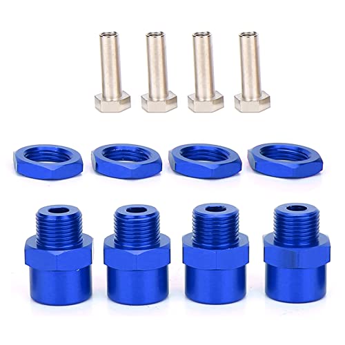 SPYMINNPOO RC Car Wheel Hex Hub Adapter, 12 Mm auf 17 Mm Wheel Hex Conversion Adapter Zubehör für D4 HSP 94123 1:10 Car (Blau) von SPYMINNPOO