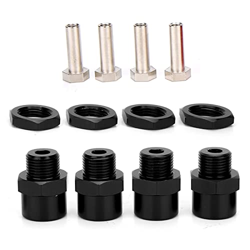 SPYMINNPOO RC Car Wheel Hex Hub Adapter, 12 Mm auf 17 Mm Wheel Hex Conversion Adapter Zubehör für D4 HSP 94123 1:10 Car (Schwarz) von SPYMINNPOO