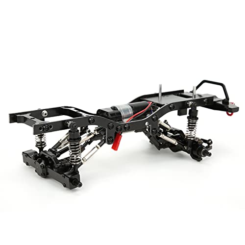 SPYMINNPOO RC Chassis Rahmen Kohlefaser 1/16 RC Karosserie Chassis Rahmen Kit Zubehör Upgrade Teile Set Passend für WPL C14 C24 (Schwarz S-WPL-C14BL) von SPYMINNPOO