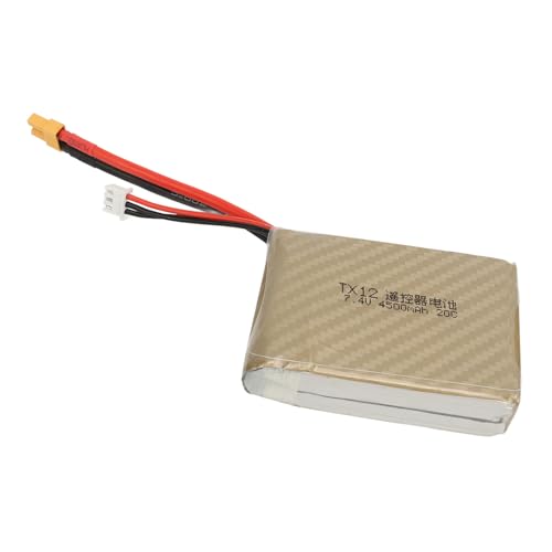 SPYMINNPOO RC-Lipo-Akku, 7,4 V, 2S, 4500 MAh, Leichtes Design, Ferngesteuerter Lipo-Akku, Kompatibel mit Radiomaster TX12 von SPYMINNPOO