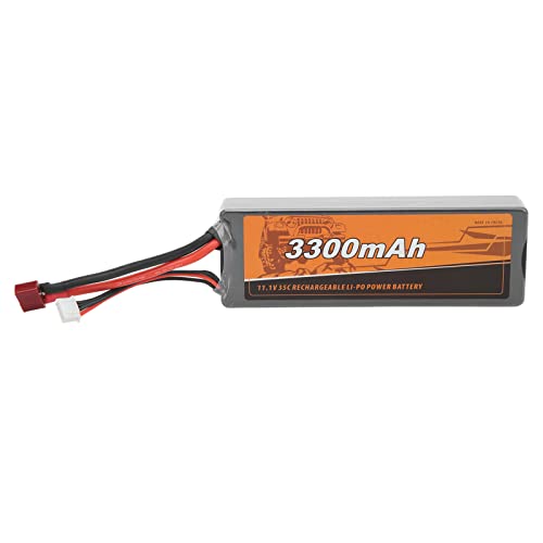 SPYMINNPOO RC Lipo -Batterie, RC Wiederaufladbare Polymere Batterie 11.1V 3300mAh 35C Lipo -Batterie mit T Weiblicher Stecker für 1/10 1/12 1/8 RC -Autos ZD Racing, Wltoys von SPYMINNPOO