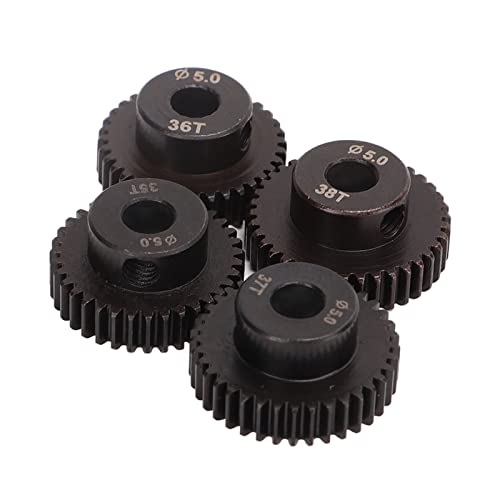 SPYMINNPOO RC Ritzel Motor Gear Set, 48DP 5,0 Mm 35T 36T 37T 38T Molybdän Metall Motor Gear Set Geeignet für 1/10 RC Car von SPYMINNPOO