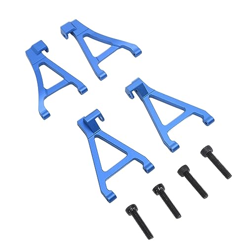 SPYMINNPOO RC Vorderradaufhängungsarm-Set, Aluminiumlegierung RC Vordere Obere Untere Schwingen Ersatzteile für 1/16 Slash RC Auto (Blue) von SPYMINNPOO