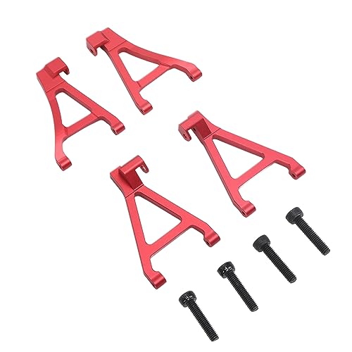 SPYMINNPOO RC Vorderradaufhängungsarm-Set, Aluminiumlegierung RC Vordere Obere Untere Schwingen Ersatzteile für 1/16 Slash RC Auto (Rot) von SPYMINNPOO