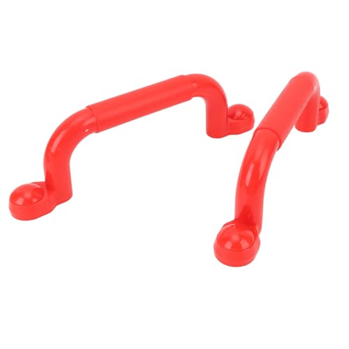 SPYMINNPOO Tragende Spielplatzgriffe 24 X 7 cm aus PE und Eisen für Klettergerüste, Baumhäuser, Spielhäuser, Zäune und Etagenbetten (Rot) von SPYMINNPOO