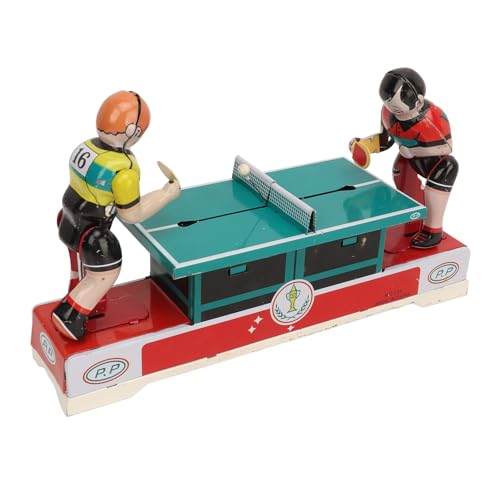 SPYMINNPOO Vintage Tinplate Toy, Uhrwerk Tischtennis Player Tinplate Toys Taktwork Federwind -up Metallspielzeug von SPYMINNPOO