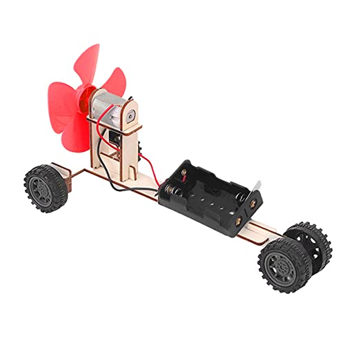 SPYMINNPOO Windkraft Auto für Kinder, DIY Hölz Elektrisches Windkraft Experimente Cars Spielzeug Modell Fan Blade Motor Spielzeug Wissenschafts Und Lernspielzeug von SPYMINNPOO