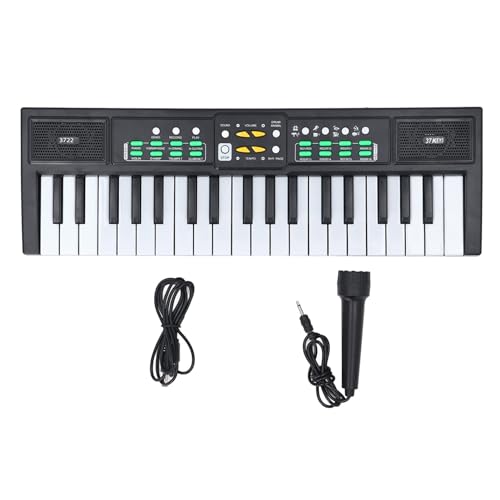 Tragbares Elektronisches Klavier mit 37 Tasten, Tastaturspielzeug für , Lerninstrument mit Mikrofon Zum Musiklernen Im Alter von 3 Jahren, ABS-Material von SPYMINNPOO