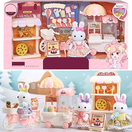 SQAQS Dollhouse, Das puppenhaus, Mein traumhaus, Multicolore, Haus der Kaninchen, Haus Traumvilla, Dollhouse Deluxe Raum, Die Möbel Sind Vollausstattung, Geschenk für Kinder ab 4 Jahren von SQAQS