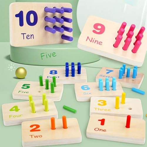 SQAQS Montessori Spielzeug, Verschiedene Zahlen und Farben, Kinderspielzeug mit Aufbewahrungsbox, Geschenk Lernspiele ab 3-6 Jahre Holzspielzeug, Vorschule Spiele Mathe, Lernspielzeug SQAQS Montessori Spielzeug, Verschiedene Zahlen und Farben, Kinderspielzeug mit Aufbewahrungsbox, Geschenk Lernspiele ab 3-6 Jahre Holzspielzeug, Vorschule Spiele Mathe, Lernspielzeug von SQAQS