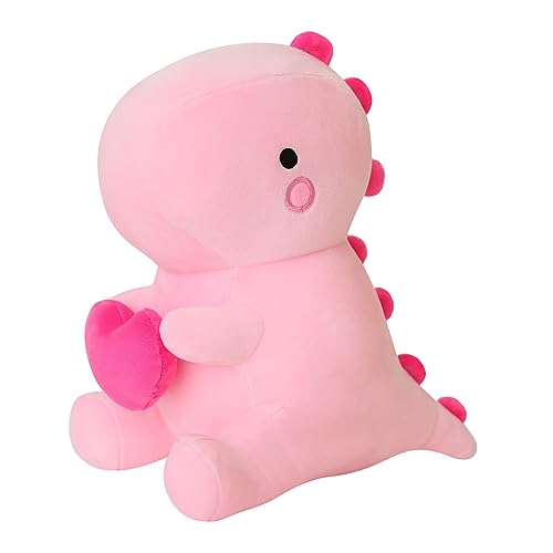 SQEQE Dinosaur Stuffed Animal, Loving Soft Dino Plush Toys with Holding Heart for Valentine Day, Sweet Romantic Anniversary Birthday Gift for Her Girls Boys Girlfriend Pink 30CM von SQEQE