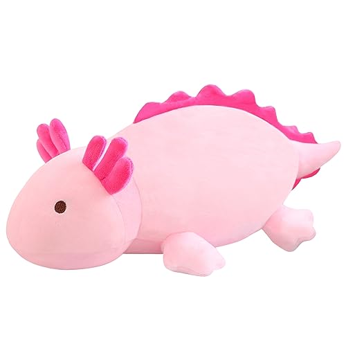 SQEQE Weighted Axolotl Plush Toy, Pink Axolotl Stuffed Animals Cute Axolotl Plush Pillow, Cute Weighted Stuffed Animals Gifts for Girls Boys Pink Axolotl 25CM von SQEQE