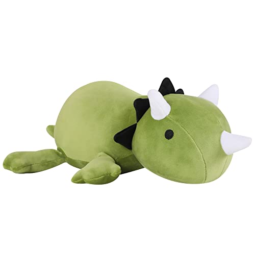 SQEQE Weighted Dinosaur Plush, Anxiety Weighted Stuffed Animals, Weighted Dinosaur Plushie Weighted Dino Throw Pillows for Kids Adults Green 25CM von SQEQE