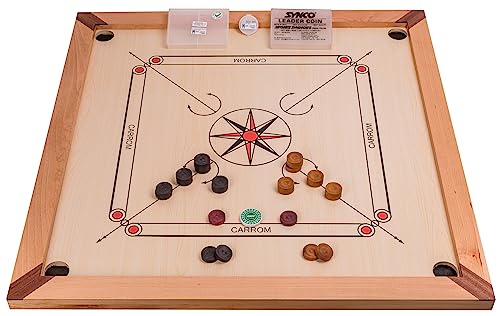 Square - Carrom 840 LUX - Carrom Board - 84 x 84 cm - Profesional Bret Spiel mit Steinen Striker von SQUARE GAME