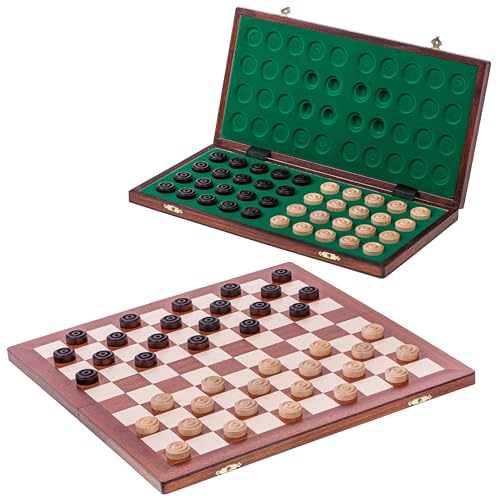 Square - Damespiel - 100 Feld - Dame Set aus Holz Mahagoni - Brett 40 x 40 cm von SQUARE GAME