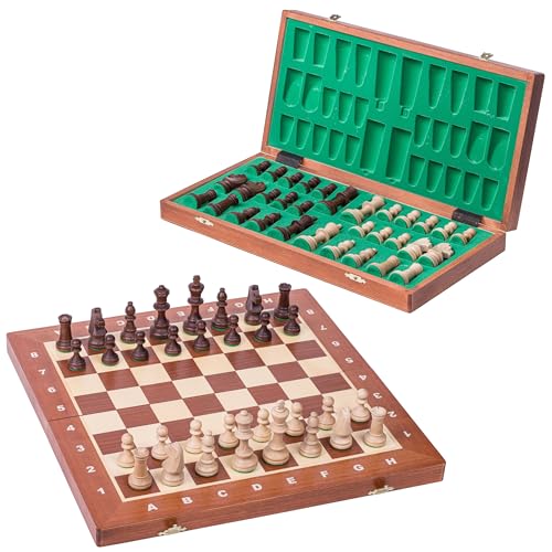 SQUARE - Pro Schach Nr 4 MAHAGONI - Schachbrett & Gewichtete Schachfiguren - Schachspiel aus Holz von SQUARE GAME