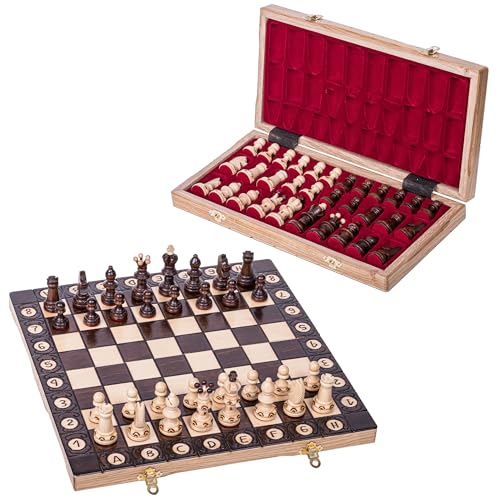 Square - Schach Schachspiel - AMBASADOR MINI - 35 x 35 cm - Schachfiguren & Schachbrett aus Holz von SQUARE GAME