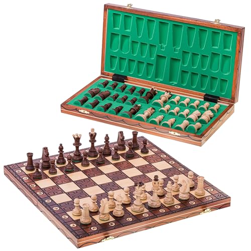 SQUARE - Schach Schachspiel - JUNIOR LUX - 41 x 41 cm - Schachfiguren & Schachbrett aus Holz von SQUARE GAME