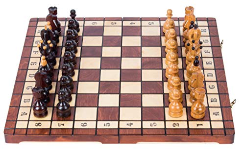 Square - Schach aus Holz Schachspiel - KANZLER LUX - 50 x 50 cm - Schachbrett & Schachfiguren von SQUARE GAME