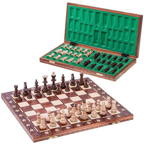 SQUARE - Schach Schachspiel Senator - Schachfiguren & Schachbrett aus Holz 41 x 41 cm von SQUARE GAME