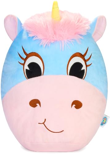 SQUISHBRUBIES Enya das Einhorn - 35 cm Kuscheltier - Superweiches Plüsch Stofftier - Plüschtier zum Kuscheln, Verschenken und Sammeln - Blau und Rosa von SQUISHBRUBIES