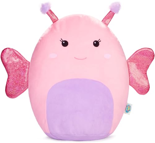 SQUISHBRUBIES Flori der Schmetterling - 35 cm Kuscheltier - Superweiches Plüsch Stofftier - Plüschtier zum Kuscheln, Verschenken und Sammeln - Rosa von SQUISHBRUBIES