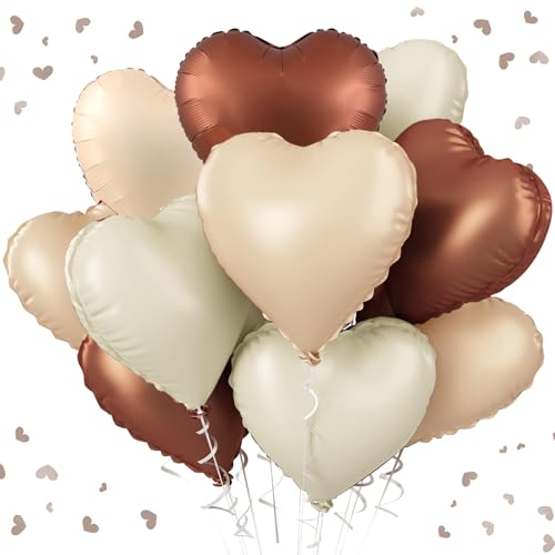 Herz Folienballons 10 Stück, 18 Zoll Herz Helium Luftballons Heliumballon Herzen, Beige Kaffee und Karamell Herzballons Folienluftballon für Geburtstag Party Hochzeit Dekoration Herz Folienballons 10 Stück, 18 Zoll Herz Helium Luftballons Heliumballon Herzen, Beige Kaffee und Karamell Herzballons Folienluftballon für Geburtstag Party Hochzeit Dekoration von SREBIWO