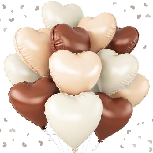 Herz Folienballons 24 Stück, 18 Zoll Herz Helium Luftballons Heliumballon Herzen Kaffee Creme Beige und Karamell Herzballons Folienluftballon für Geburtstag Party Hochzeit Dekoration Herz Folienballons 24 Stück, 18 Zoll Herz Helium Luftballons Heliumballon Herzen Kaffee Creme Beige und Karamell Herzballons Folienluftballon für Geburtstag Party Hochzeit Dekoration von SREBIWO
