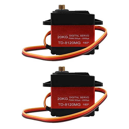 SRMAN 2X Td-8120Mg wasserdichte Metall AusrüStung Digital Servo mit 20Kg Hohes Drehmoment 180 für Rc Fern Bedienung Auto Modell Fahrzeug 20Kg Servo von SRMAN