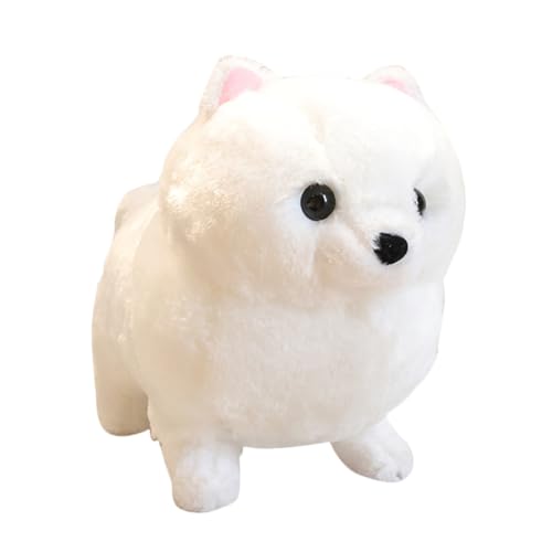 20-Zoll-Pomeranian-Plüschtierhund, Realistische Stofftiere, Welpe, Plüschtiere, Hund, Süßes Haustier, Geschenk for Mädchen, Jungen(White,60cm) von SRSDG