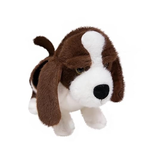 Realistisches Basset Hound-Plüschspielzeug, 27,9 cm (11 Zoll) Fennec Fox Stofftier, Süßer Welpe, Stehende Haltung, Wild Onez Zootiere, Puppendekoration, Geschenk for Kinder(28cm) von SRSDG