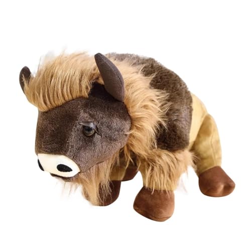 SRSDG 13,8 Zoll Bison Stofftier, Geschenke for Kinder, Wildtiere Plüschpuppe Bison Plüschtiere Modellpuppen Geschenke for Kinder(25cm) von SRSDG