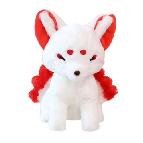 SRSDG 15 Zoll Neunschwänziger Fuchs Stofftier Spielzeug Lebensechte Weiße Fuchs Plüschtier Niedliche Wildtierspielzeug Puppen Geschenke for Kinder Geburtstag Valentinstag Weihnachten(Red) von SRSDG